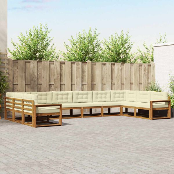 vidaXL Z&aacute;hradn&aacute; s&uacute;prava gaučov s vank&uacute;&scaron;om 10 pcs Pr&iacute;rodn&aacute; a kr&eacute;mov&aacute;