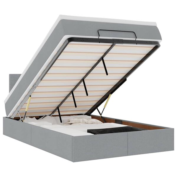 vidaXL Osmansk&aacute; posteľ s matracom svetlosiv&aacute; 120x200 cm l&aacute;tka