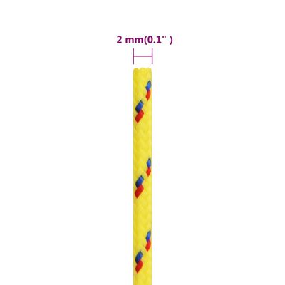 vidaXL Lodné lano žlté 2 mm 25 m polypropylén