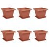 vidaXL Kvetin&aacute;če 6 pcs Tehlovo červen&aacute; 38 x 38 x 30 cm Plast