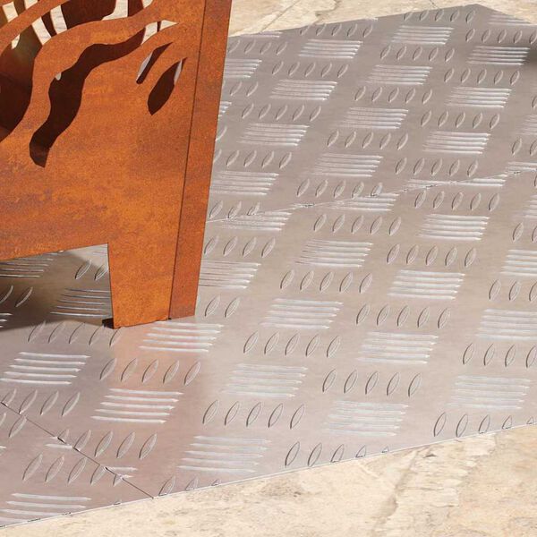 vidaXL Schodov&yacute; ro&scaron;t Obdĺžnikov&yacute; 4 pcs Strieborn&aacute; 70 x 40 cm Hlin&iacute;k