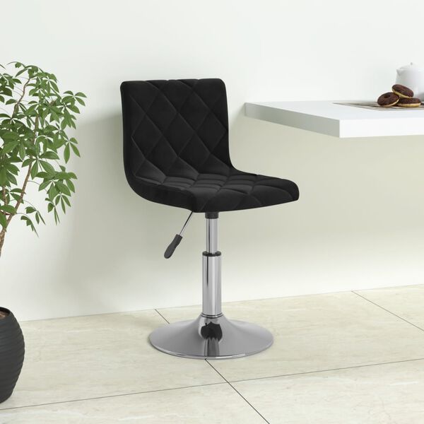 vidaXL Barov&aacute; stolička čierna zamatov&aacute;