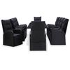 vidaXL Záhradná jedálenská súprava s vankúšom 11 pcs Čierna Poly ratan