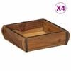 vidaXL Podnos 4 ks Hned&aacute; 29 x 31 x 10 cm Mas&iacute;vne obnoven&eacute; drevo