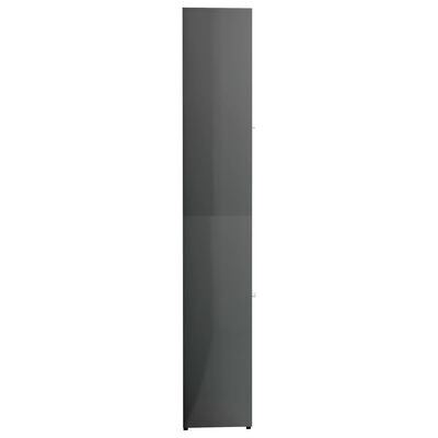 vidaXL Skrinka do kúpeľne, lesklá sivá 30x30x183,5cm, kompozitné drevo