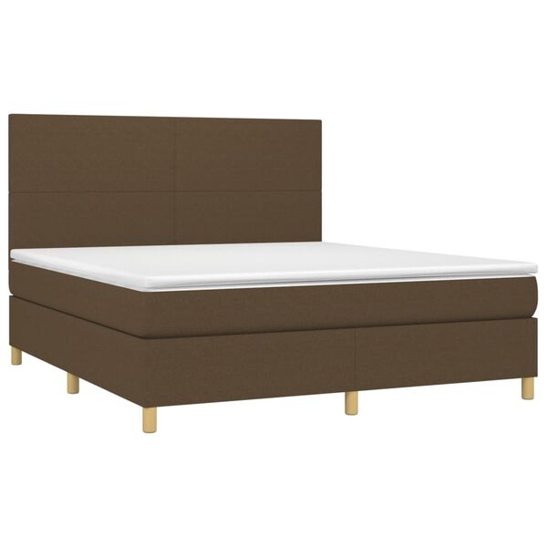 vidaXL Boxspring posteľ s matracom tmavohned&aacute; 160x200 cm l&aacute;tka