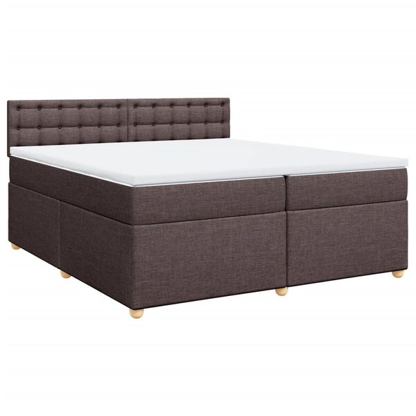 vidaXL Boxspring posteľ s matracom tmavohned&aacute; 200x200 cm l&aacute;tka