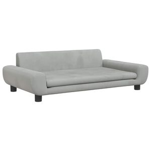 vidaXL Detsk&aacute; pohovka bledosiv&aacute; 100x54x33 zamat
