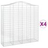 vidaXL Obl&uacute;kov&yacute; gabionov&yacute; k&ocirc;&scaron; 4 ks 200x50x200/220cm pozinkovan&eacute; železo