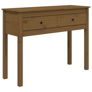 vidaXL Konzolov&yacute; stol&iacute;k medovohned&yacute; 100x35x75 cm mas&iacute;vna borovica