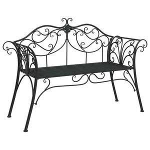 vidaXL Z&aacute;hradn&aacute; lavička 2-Počet miest 130 x 47 x 90 cm Oceľ Čierna