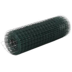 vidaXL Dr&ocirc;ten&eacute; pletivo, oceľ potiahnut&aacute; PVC 25x0,5 m, zelen&eacute;