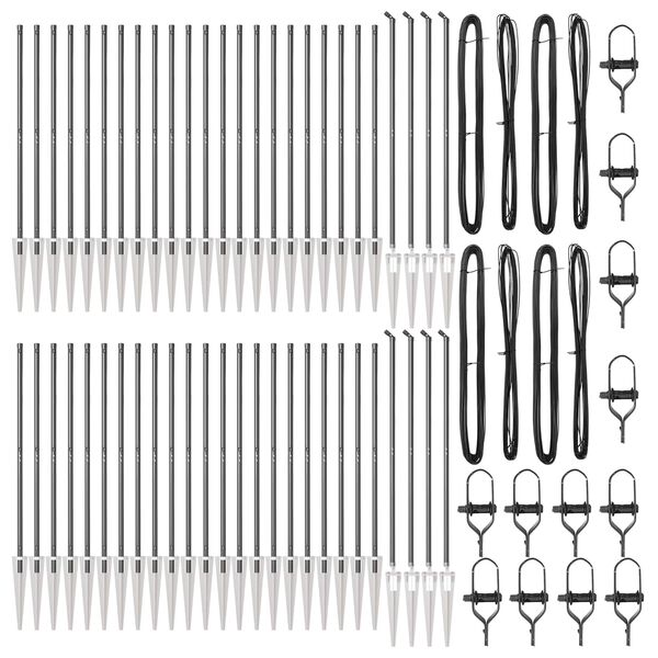 vidaXL Stĺp na plot. Iný 52 pcs Sivá 3,2 x 3,2 x 140 cm Oceľ