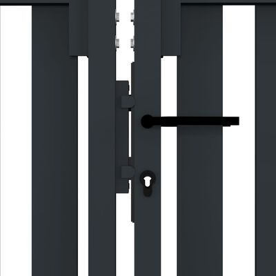 vidaXL Dvojkrídlová plotová brána, oceľ 306x175 cm, antracitová