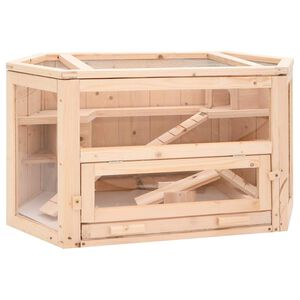 vidaXL Klietka pre &scaron;krečka 80x40x43 cm jedľov&eacute; mas&iacute;vne drevo