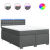 vidaXL Boxspring posteľ s matracom tmavosiv&aacute; 140x190 cm l&aacute;tka