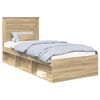 vidaXL R&aacute;m postele Sonoma dub 75 x 190 cm Mas&iacute;vne borovicov&eacute; drevo