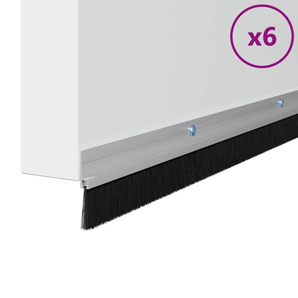 vidaXL Kefkov&eacute; tesnenia na dvere s mont&aacute;žou na skrutky 6 pcs