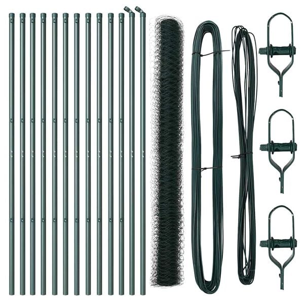 vidaXL Stĺp na plot. Zelen&aacute; 25 x 1,5 m (36 mm sieť) Oceľ
