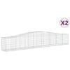 vidaXL Obl&uacute;kov&yacute; gabionov&yacute; k&ocirc;&scaron; 2 ks 400x50x60/80 cm pozinkovan&eacute; železo