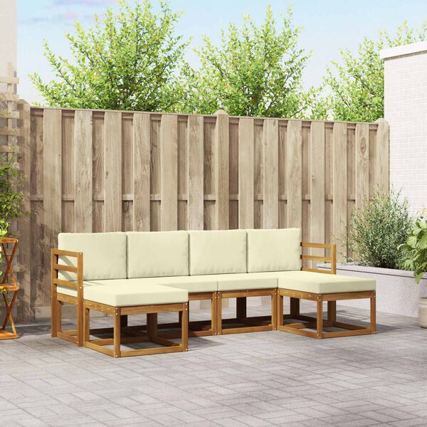 vidaXL Z&aacute;hradn&aacute; s&uacute;prava gaučov s vank&uacute;&scaron;om 6 pcs Pr&iacute;rodn&aacute; a kr&eacute;mov&aacute;