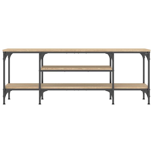 vidaXL TV skrinka dub sonoma 121x35x45 cm kompozitné drevo a železo