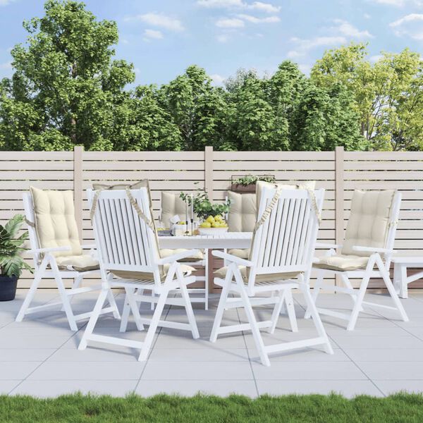 vidaXL Podušky na stoličky s vysokým operadlom 6 ks krémové látka