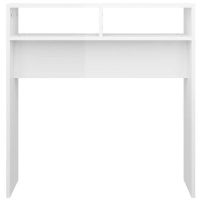 vidaXL Konzolový stolík lesklý biely 78x30x80 cm drevotrieska