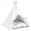 vidaXL Ps&iacute; teepee s vank&uacute;&scaron;om Biela 50 x 50 x 60 cm Polyester