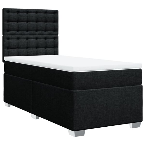 vidaXL Posteľn&yacute; r&aacute;m boxspring s matracom čierny 90x200 cm l&aacute;tka