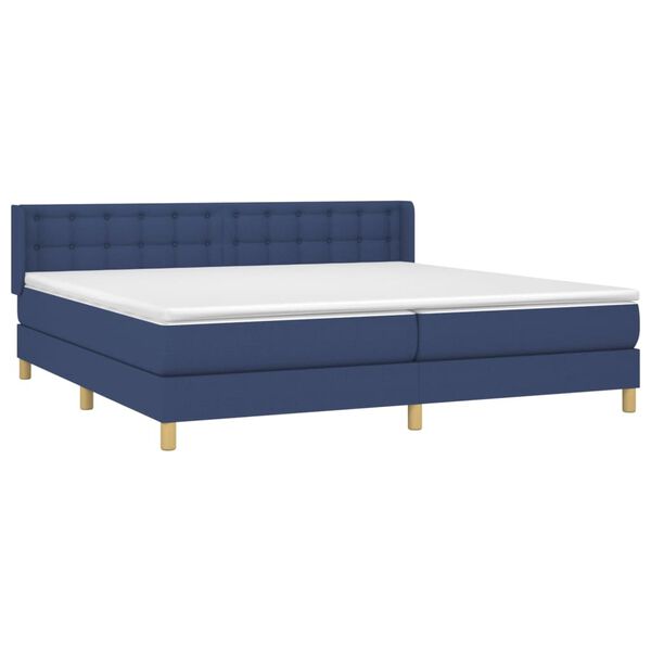 vidaXL Posteľn&yacute; r&aacute;m boxspring s matracom modr&yacute; 180x200 cm l&aacute;tka