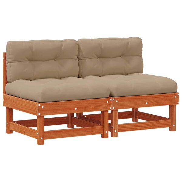 vidaXL Stredn&yacute; gauč do z&aacute;hrady Mas&iacute;vna borovica Voskov&aacute; Hned&aacute;