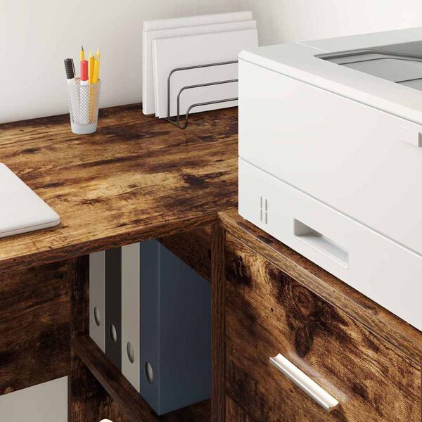 vidaXL Stôl s poličkou Dymová dub 102 x 50 x 75 cm Kompozitné drevo