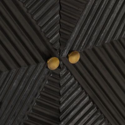 vidaXL Komoda, čierna 55x30x76 cm, mangový masív a železo