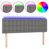 vidaXL Čelo postele s LED tmavosiv&eacute; 144x5x78/88 cm l&aacute;tka