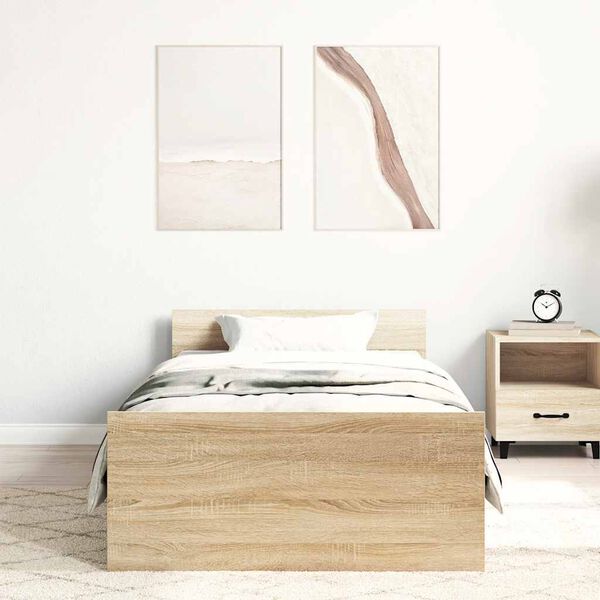 vidaXL Posteľn&yacute; r&aacute;m bez matraca dub sonoma 100x200 cm kompozitn&eacute; drevo