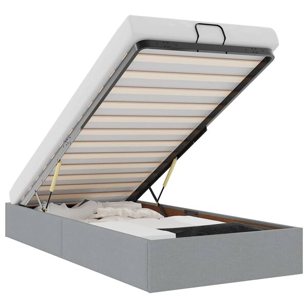 vidaXL Osmanský rám postele bez matraca bledosivý 80x200 cm látka