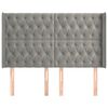 vidaXL Čelo postele so záhybmi bledosivé 163x16x118/128 cm zamat
