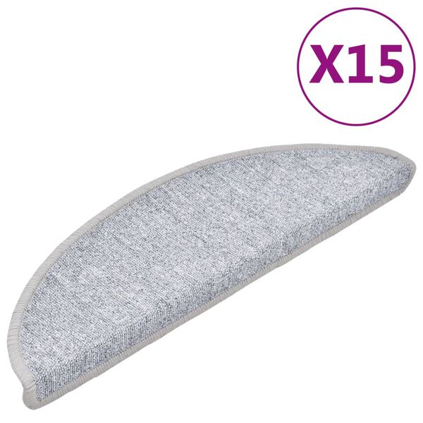 vidaXL 15 ks N&aacute;&scaron;ľapy na schody bledosiv&eacute; 56x17x3 cm