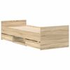 vidaXL Posteľný rám s predným a zadným čelom, dub sonoma 100x200 cm