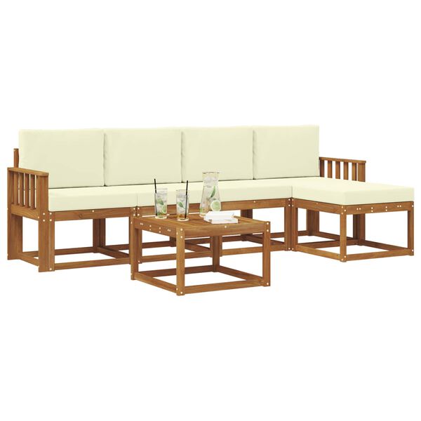 vidaXL Z&aacute;hradn&aacute; s&uacute;prava gaučov s vank&uacute;&scaron;om 6 pcs Pr&iacute;rodn&aacute; a kr&eacute;mov&aacute;