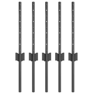 vidaXL Zabudovan&yacute; plotov&yacute; stĺpik 5 ks Siv&aacute; 80 cm