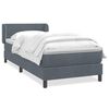 vidaXL Posteľn&yacute; r&aacute;m boxspring s matracom tmavosiv&yacute; 100x210 cm zamat
