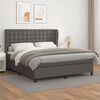 vidaXL Boxspring posteľ s matracom siv&aacute; 160x200 cm umel&aacute; koža
