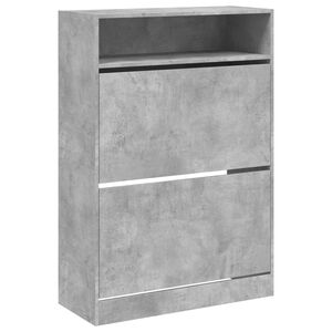 vidaXL Botn&iacute;k s 2 v&yacute;klopn&yacute;mi z&aacute;suvkami bet&oacute;nov&yacute; siv&yacute; 80x34x116 cm