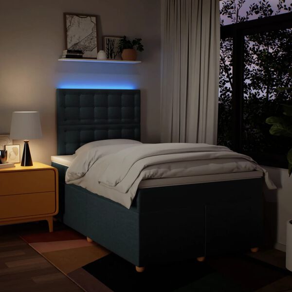 vidaXL Boxspring posteľ s matracom modr&aacute; 120x190 cm l&aacute;tka