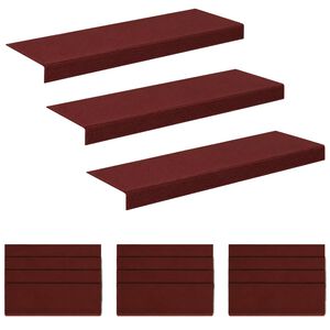 vidaXL N&aacute;&scaron;ľapy na schody 15 ks 65 x 21 x 4 cm V&iacute;novo červen&aacute; Polyester