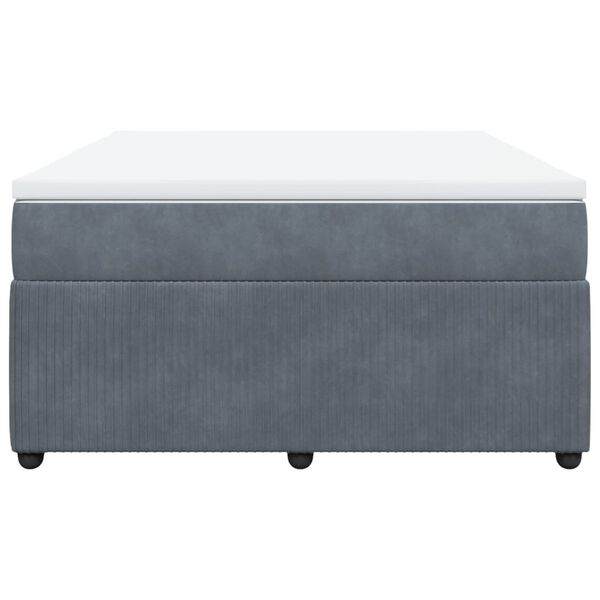 vidaXL Posteľný rám boxspring s matracom tmavosivý 160x200 cm zamat