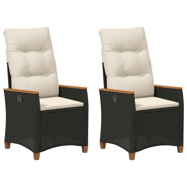 vidaXL Z&aacute;hradn&eacute; leh&aacute;tko Čierna a kr&eacute;mov&aacute; 64 x 57,5 x 112 cm polyratan