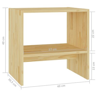 vidaXL Nočný stolík 40x30,5x40 cm, borovicový masív